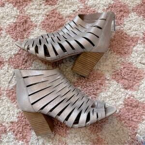 Donald J. Pliner Greece Metallic Peeptoe Block Heels -6